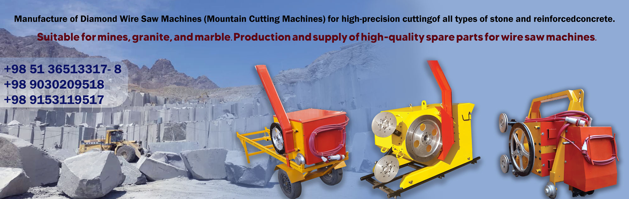 Diamond Wire Saw, Mountain Cutting Machine, Diamond Wire, Mini Wire Saw Machine, Mini Mine Wire Saw, Diamond Wire Saw Machine for Mines, Block Production Machine for Mines